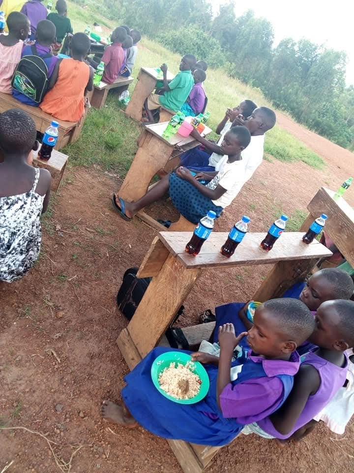 Community clothing donation event in Uganda